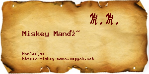 Miskey Manó névjegykártya